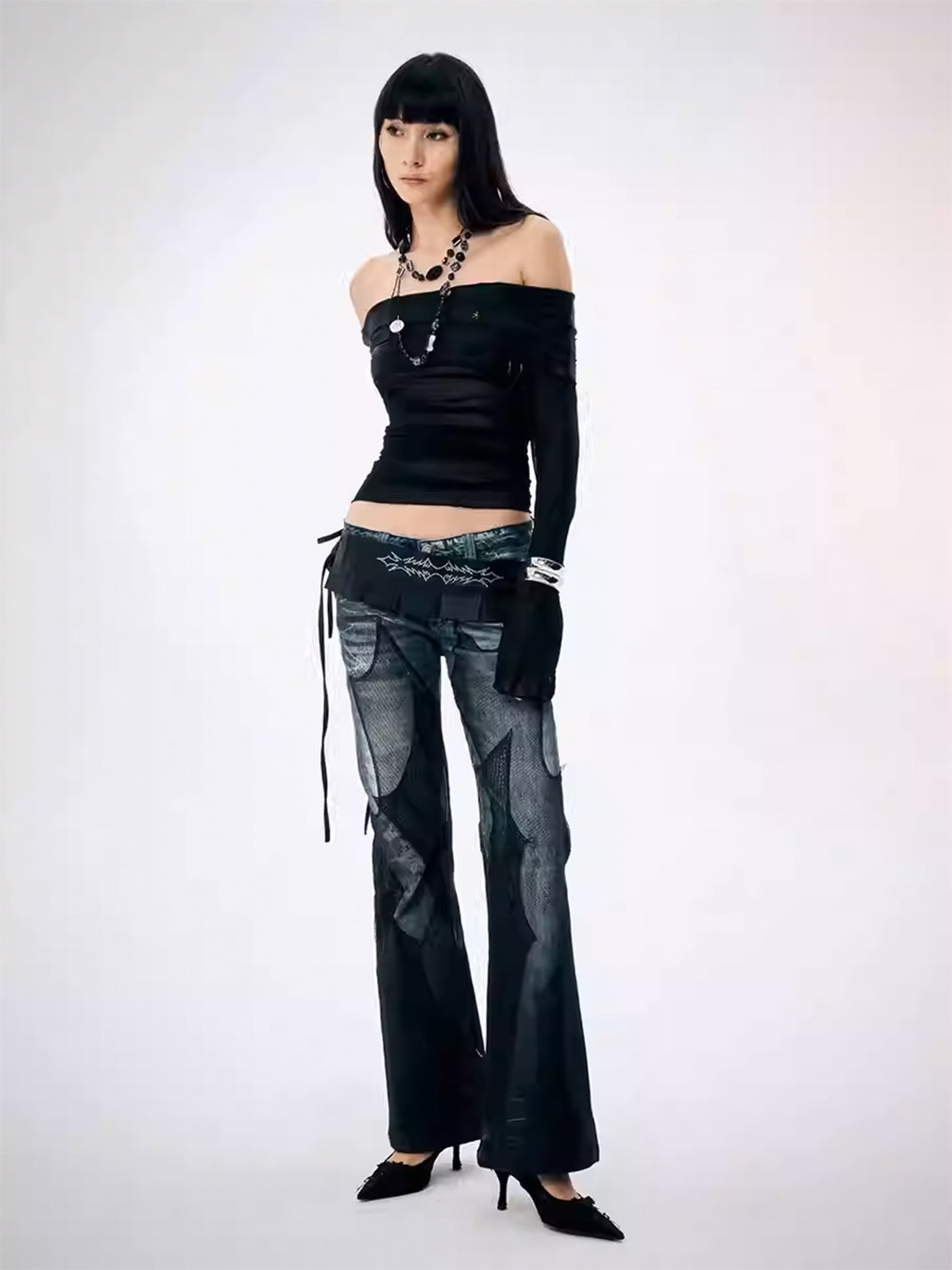 FayChui | Y2K Rhinestone Wide Corset Waist Belt - PSYLOS 1, FayChui | Y2K Rhinestone Wide Corset Waist Belt, Belt, FayChui, PSYLOS 1